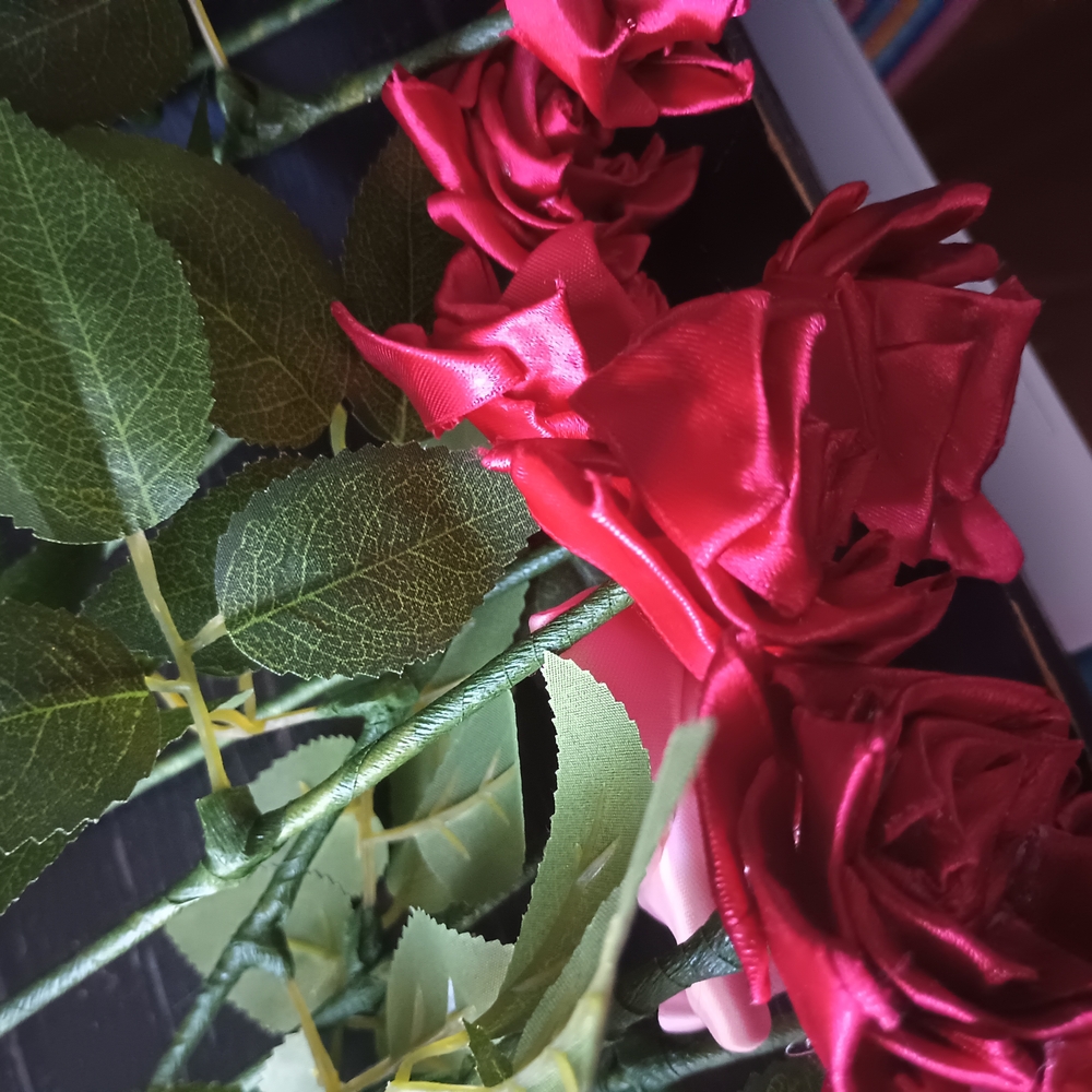 Red Satin Roses - Picture 3 of 7